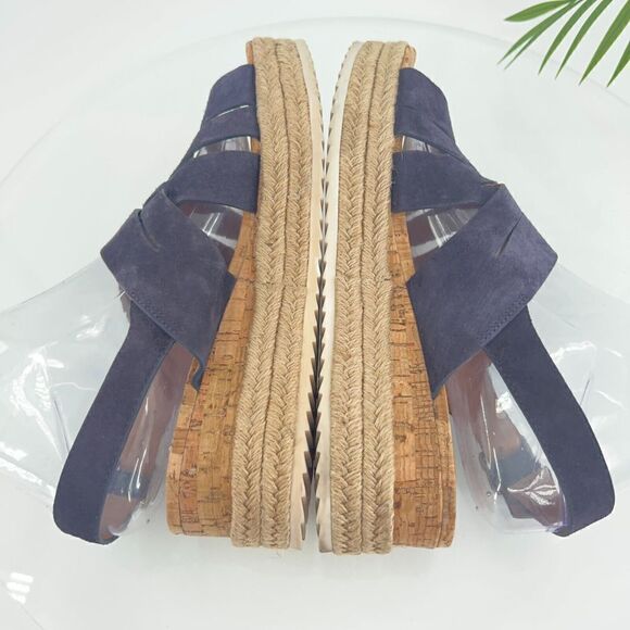 Trask Randi Sandals Women's Size 8 Blue Leather Suede Espadrilles Slingback - Picture 8 of 14